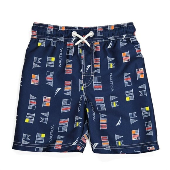 NWT Nautica Little Boys Edgy Flag UPF 50+ Protection, Swim Trunks - Picture 1 of 3